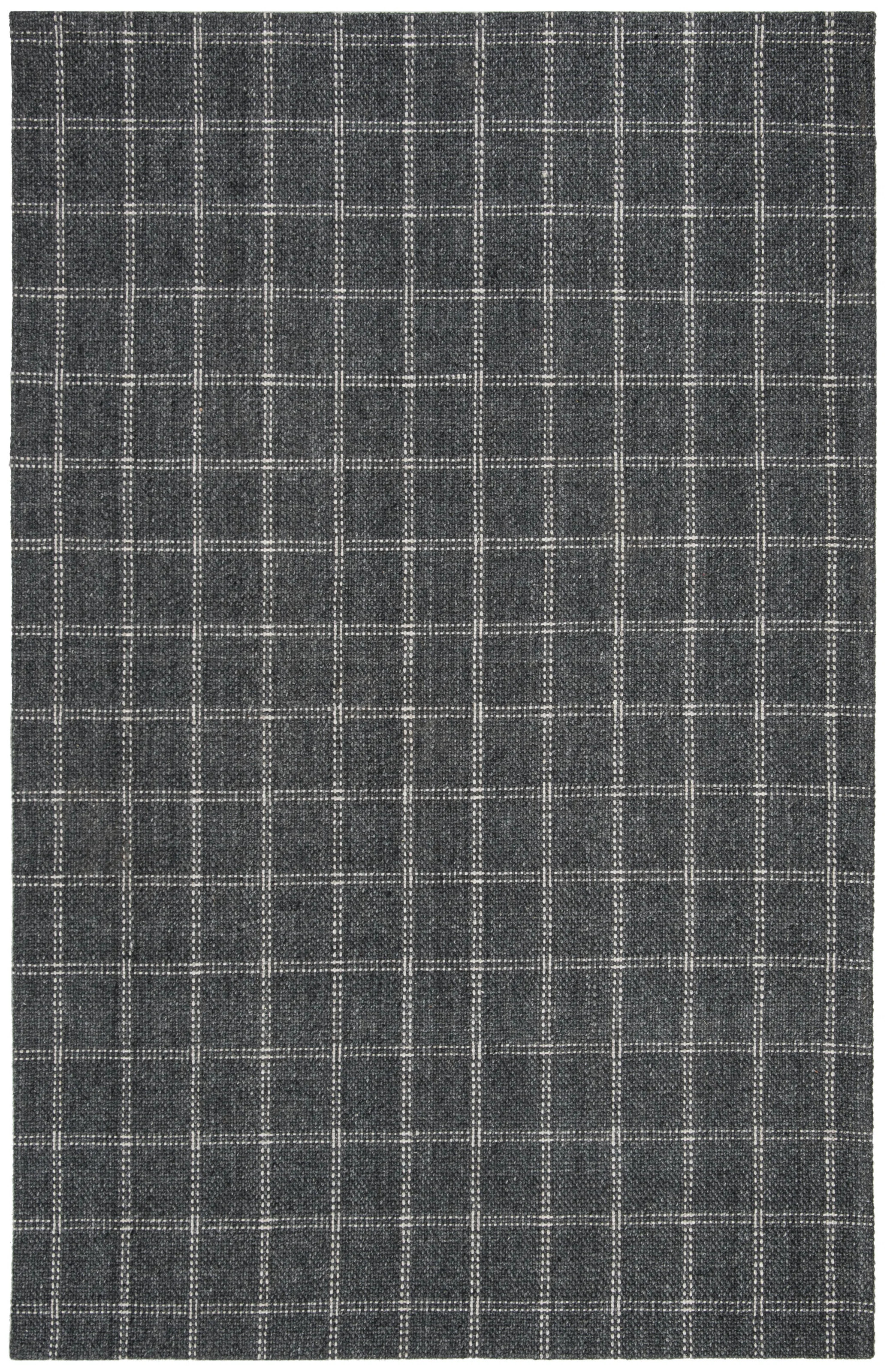 Lauren Ralph Lauren Tamworth Check Hand Woven, 80% Viscose, 20% Wool, Charcoal Area Rug | Wayfair North America