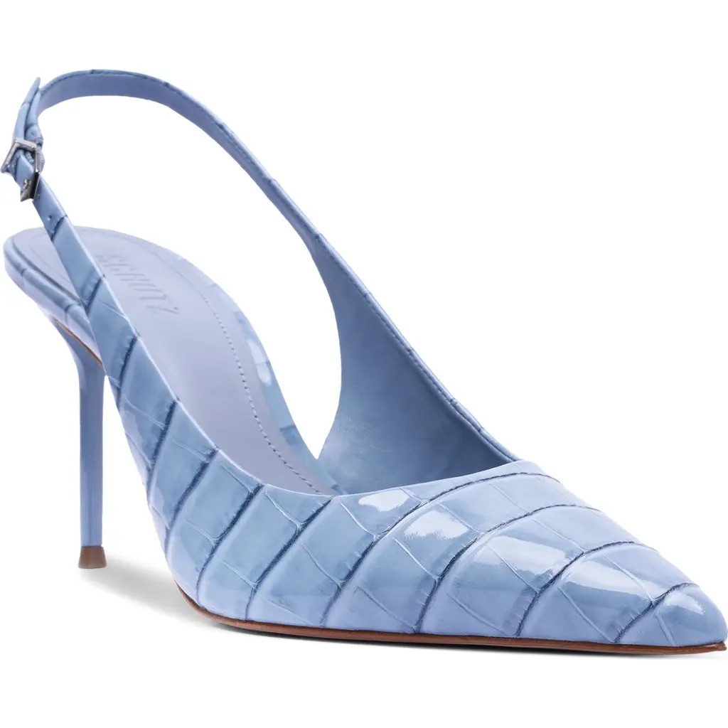Schutz Paola Slingback Pointed Toe Pump in Riviera Blue at Nordstrom, Size 5 | Nordstrom