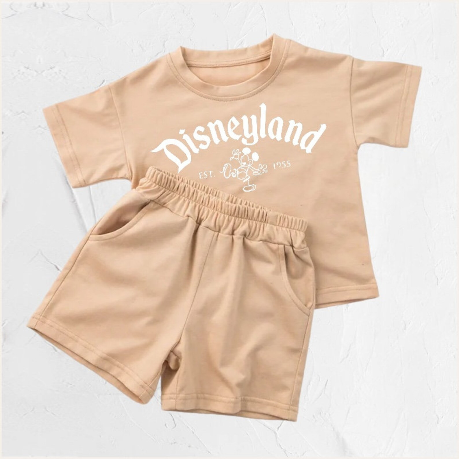 Baby Toddler 100% Cotton Cartoon Disneyland Outfit Set, Outfit, Shirt, Shorts, Baby Girl , Baby C... | Etsy (US)