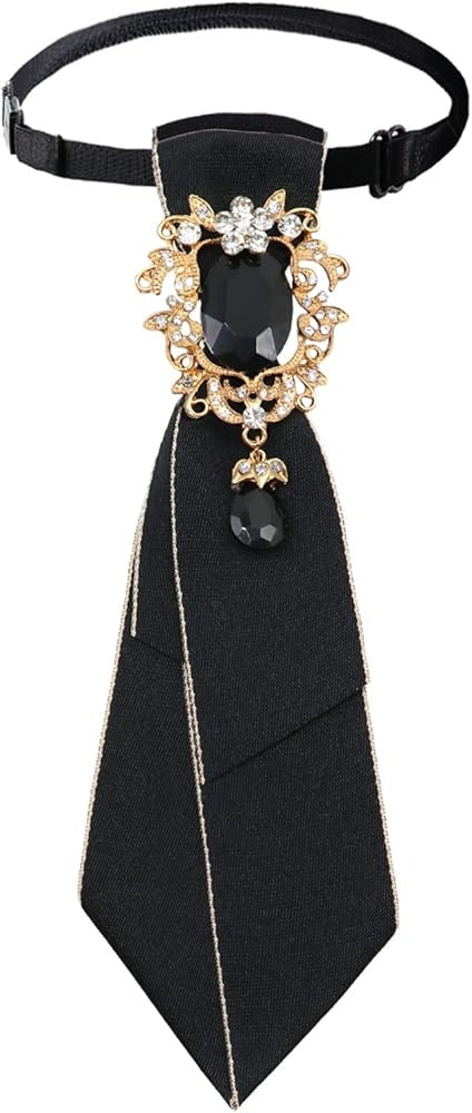 Neck Ties for Women Girls, Rhinestone Crystal Womens Tie Adjustable Pre-tied Bowtie for Party Pro... | Amazon (US)