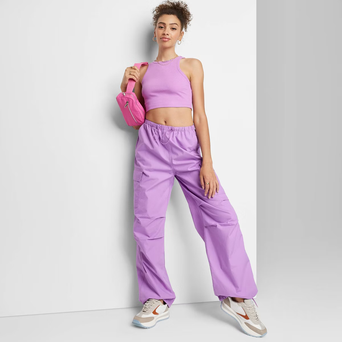 Women's High-Rise Cargo Parachute Pants - Wild Fable™ | Target