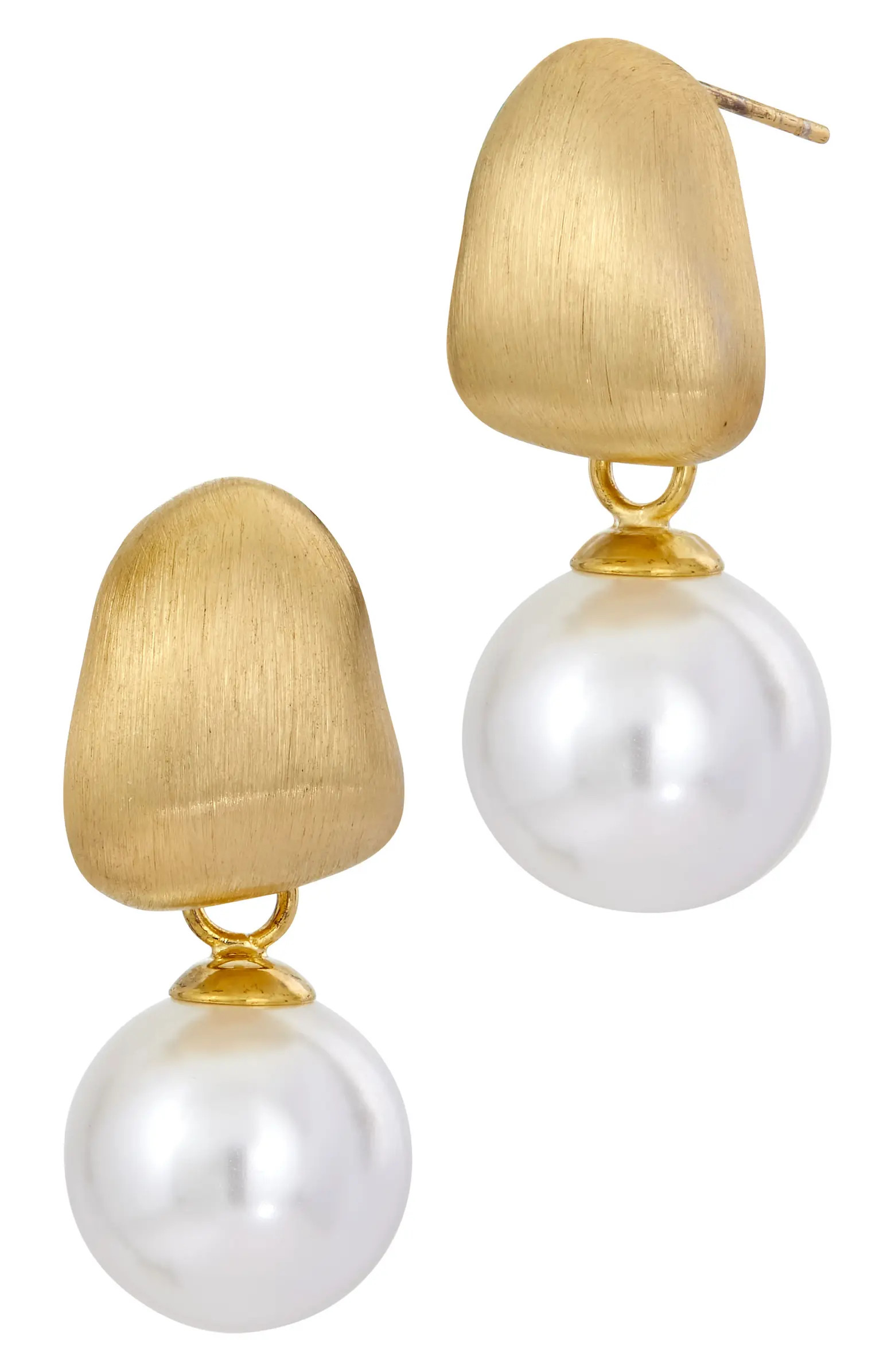 SAVVY CIE JEWELS Brushed Mother-of-Pearl Drop Earrings | Nordstromrack | Nordstrom Rack