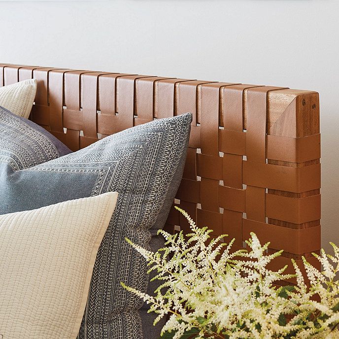 Arlo Woven Leather Bed Queen | Ballard Designs, Inc.
