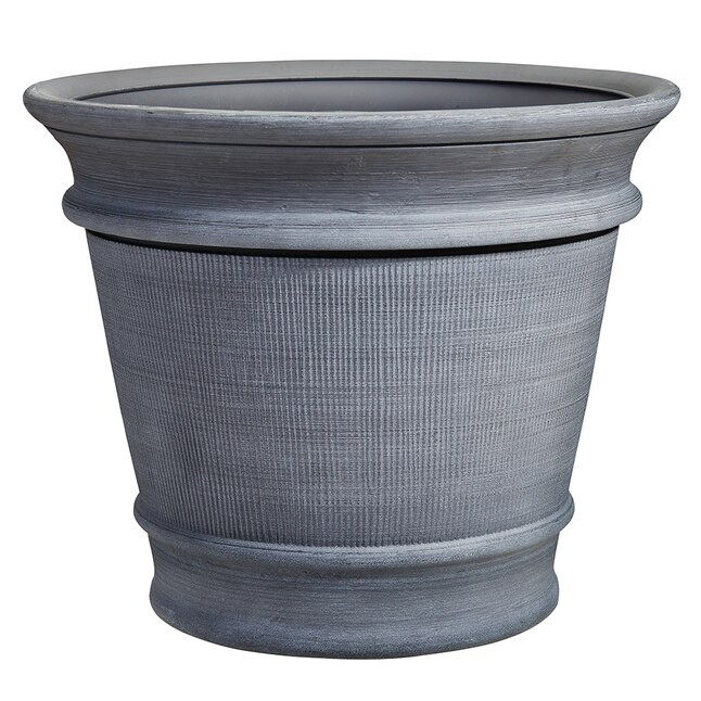 allen + roth  Medium (8-25-Quart) 15.87-in W x 13.03-in H Brushed Slate Resin Planter | Lowe's