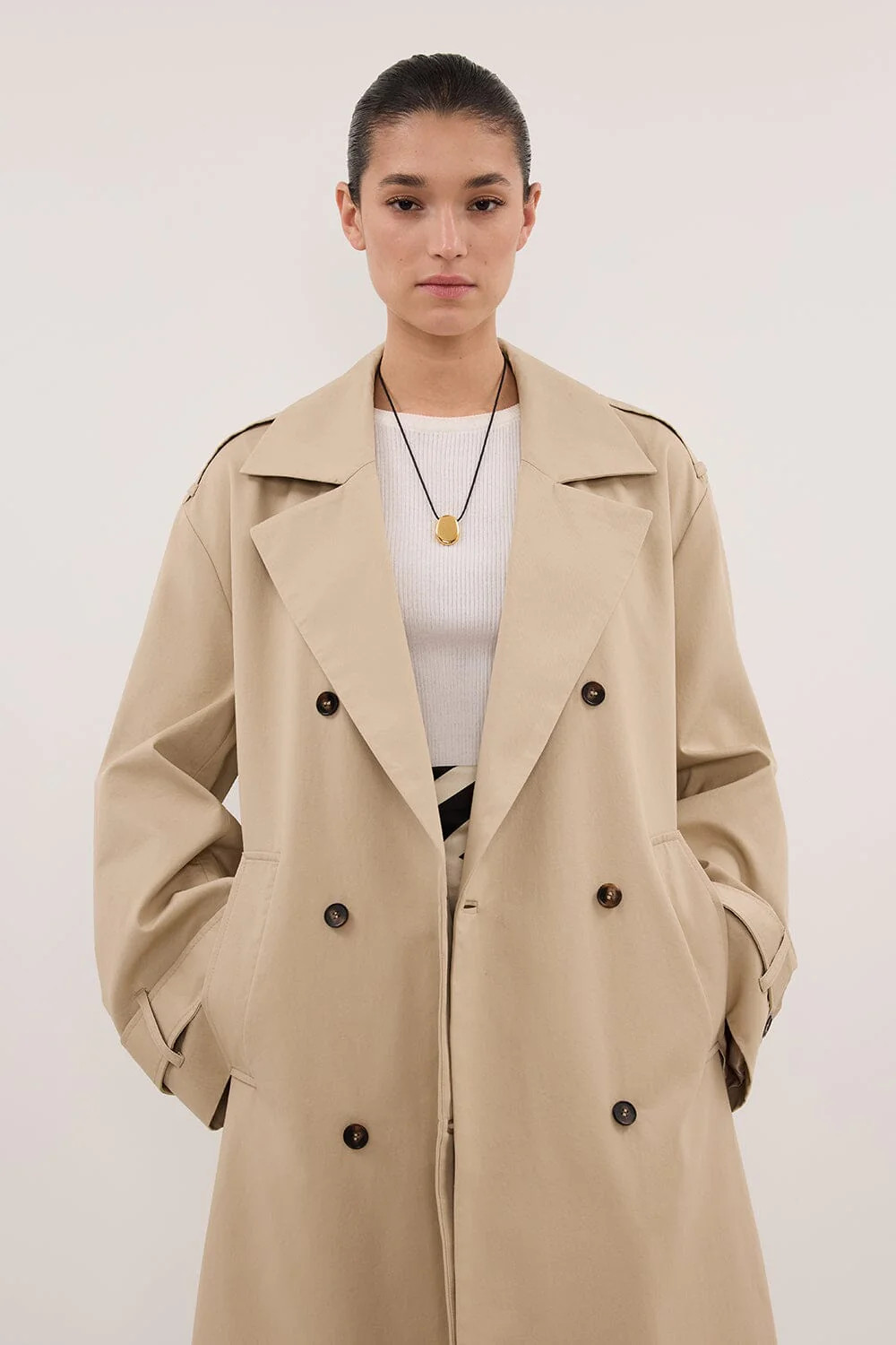 GABRIEL NATURAL BELTED TRENCH COAT | DISSH