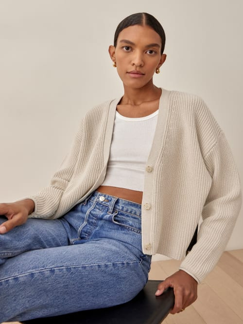 Elke Cotton Cardigan | Reformation (Global)