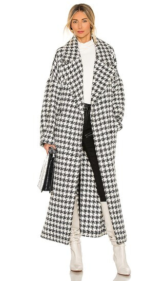 the Celena Coat in Black & Ivory | Revolve Clothing (Global)