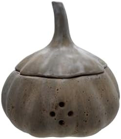 Creative Co-Op Stoneware Garlic Shaped Garlic/Onion Keeper, Matte White | Amazon (US)