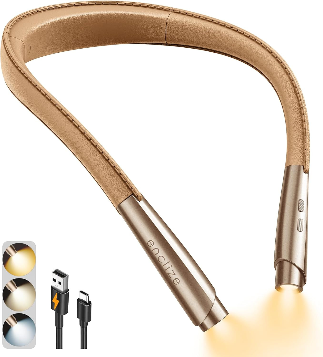 LED Neck Reading Light, Book Light for Reading in Bed, 3 Colors, 9 Brightness Levels, Lightweight... | Amazon (US)