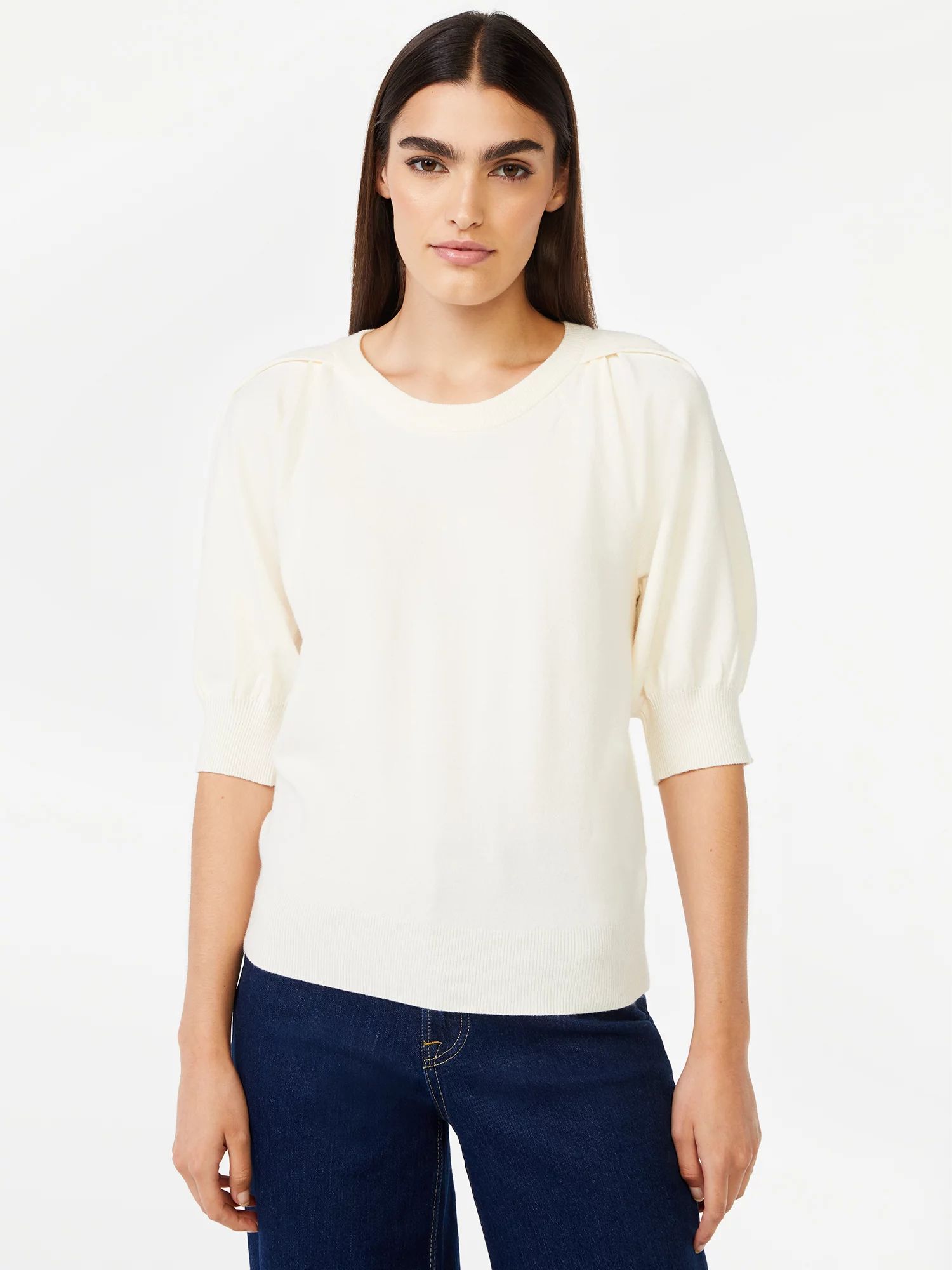 Free Assembly Women's Pleat Shoulder Sweater - Walmart.com | Walmart (US)