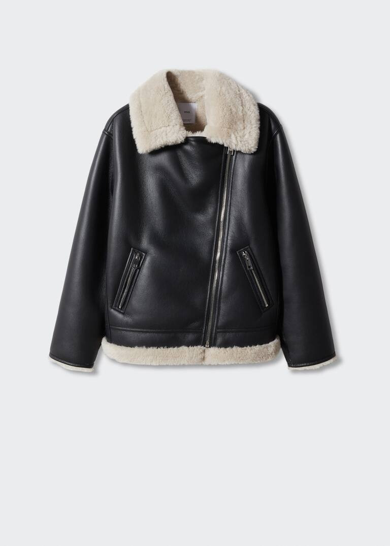 Faux shearling-lined jacket | MANGO (US)