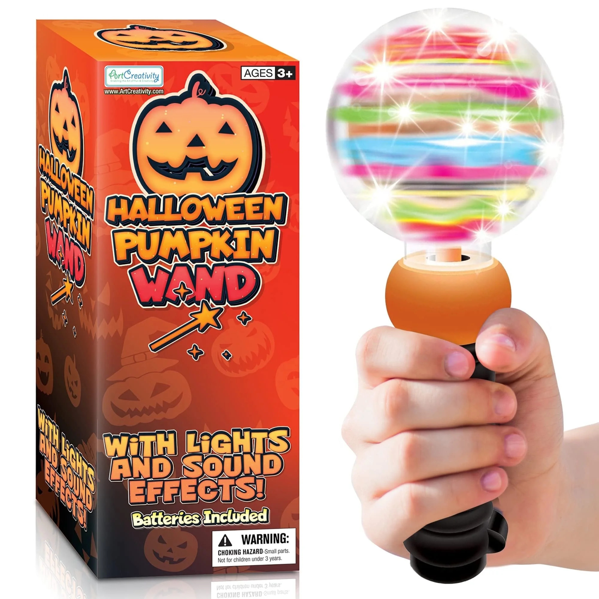 ArtCreativity Halloween Light-up Pumpkin Wand Toy with Spinning & Sound Effects, Jack-O-Lantern P... | Walmart (US)