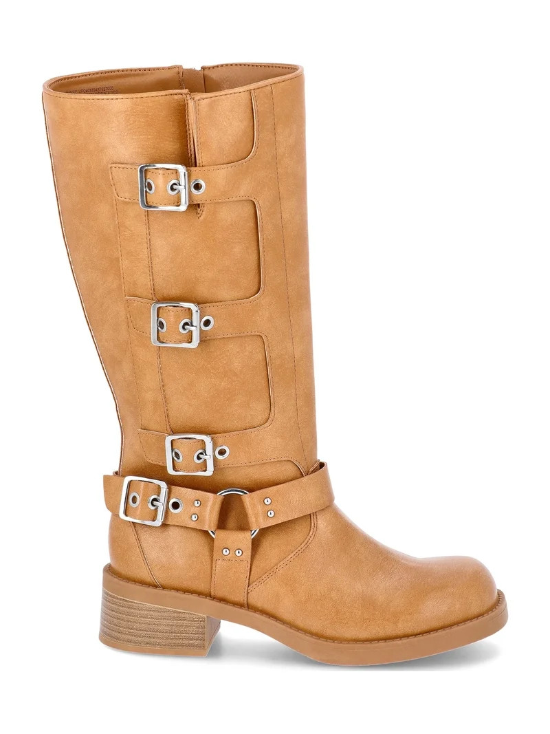 Madden NYC Women's Faux Leather Tall Moto Boots | Walmart (US)