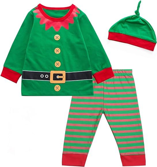 LENSOUS Baby Boys Girls Christmas Santa Claus Costume Outfit Clothes Pants Set | Amazon (US)
