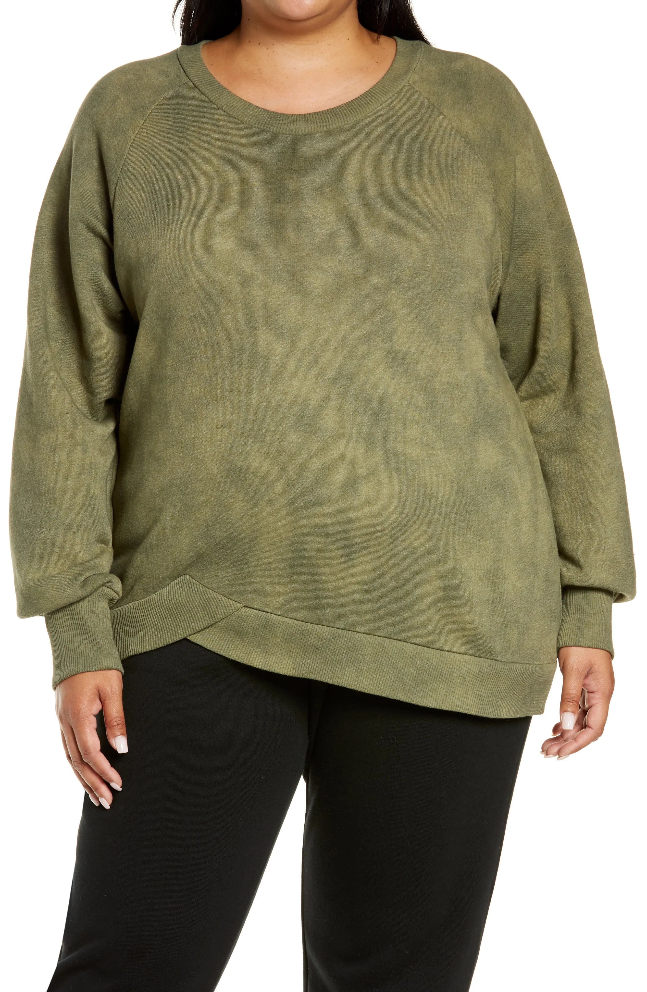 Plus Size Women's Zella Coastal Wave Angled Hem Sweatshirt | Nordstrom