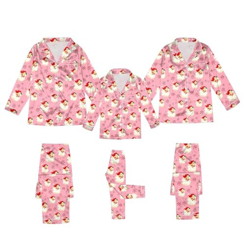 Family Christmas Pajamas Matching Sets Matching Family Pajamas Silk Satin Pajama 2 Piece Button Down Pajama Shirt And Pants couples Matching Pajamas For Family Pjs Set Jammies Loungewear | Amazon (US)