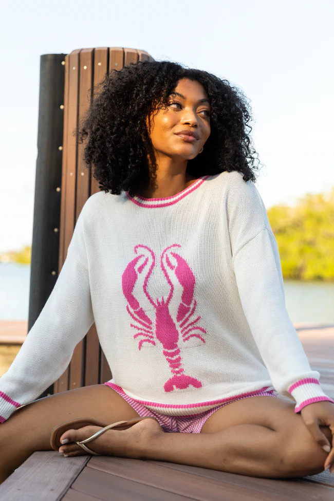 Best Catch Pink Lobster Sweater | Pink Lily
