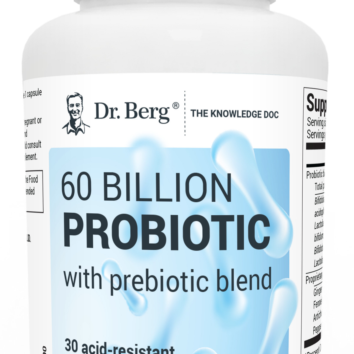 60 Billion Probiotic with Prebiotic Blend - 30 Vegetable Capsules | Dr Berg