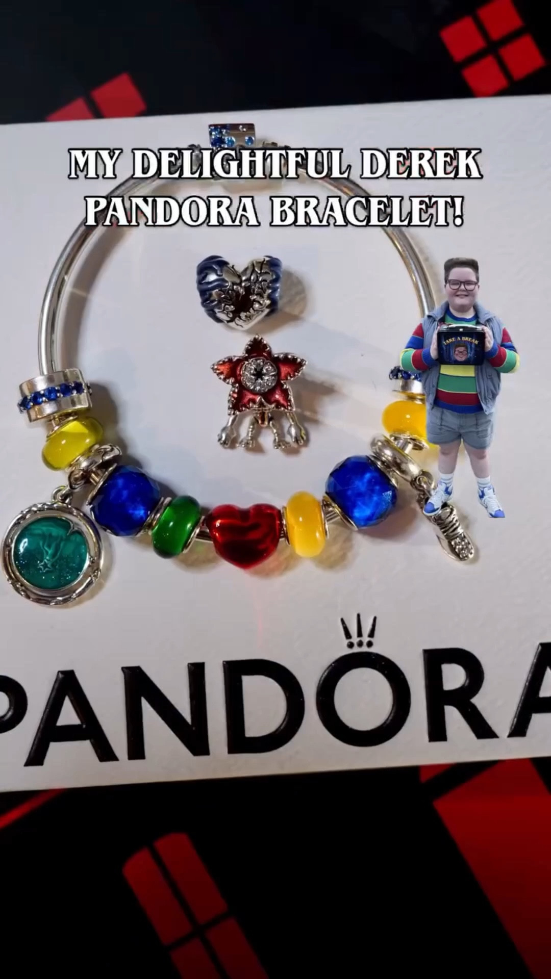 My Dipshit Derek Pandora bracelet? NO! My Delightful Derek Stranger Things @theofficialpandora Pandora Bracelet! 💙❤️💛💚 I incorporated a mixture of my Stranger Things Pandora Charms, as well as the Pandora Running Shoe charm and blue geometric charms on the new GWP holiday Pandora bangle! I also used the beautiful yellow and green spacer charms from @auroracharm!! ✨

Spoiler: Volume 1 had me loving Derek, but oh my gosh volume 2! I think Holly underestimated “Delightful Derek” when she told him he had to be “Dipshit Derek” again!

Stay tuned for an upcoming Stranger Things styling blog post on @theartofpandora and some Stranger Things styling ideas for the final episode on my YouTube channel!! ✨

Pandora charm bracelet, Pandora bracelet, Stranger Things, Stranger Things Season 5, Pandora Collection, Pandora Charms, Stranger Things Pandora Stranger Things, Charm Bracelet, jewellery, Demogorgon, the upside down, @strangerthingstv @strangerthings.things @jakeconnellyofficial #pandoraxnetflixstrangerthings 
#strangerthings #strangerthingsseason5 #pandorabracelet #pandoracharms