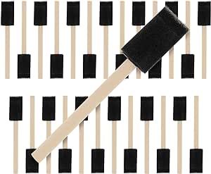 US Art Supply 1 inch Foam Sponge Wood Handle Paint Brush Set (Value Pack of 25) - Lightweight, Du... | Amazon (US)