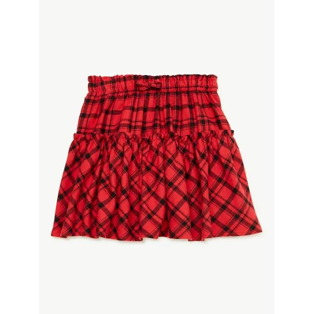 Free Assembly Girls’ Tiered Plaid Mini Skirt, Sizes 4-18 | Walmart (US)