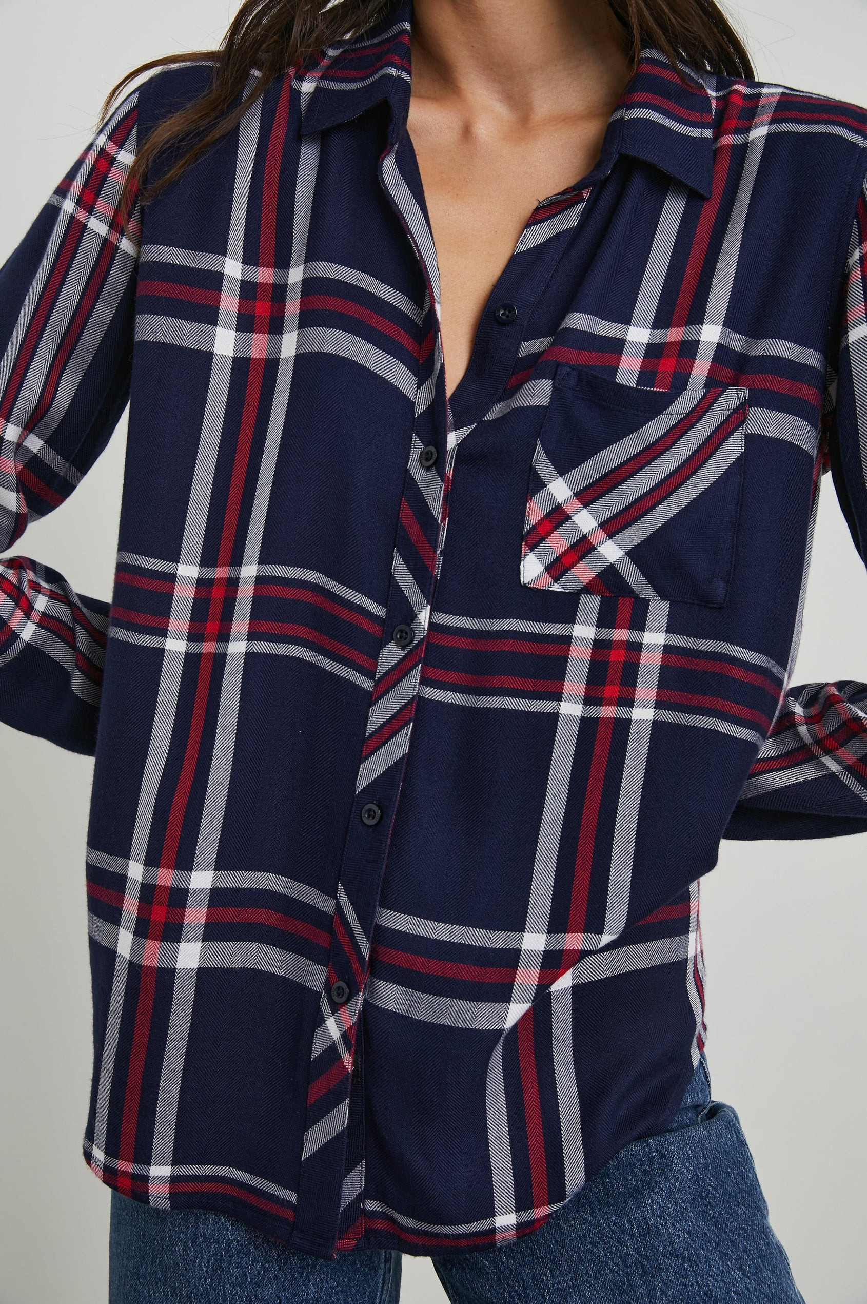 HUNTER SHIRT - PATRIOT NAVY RED | Rails UK