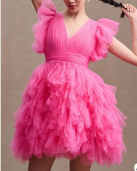 Love this!! Pink tulle dress, wedding guest dress, Vegas dress, Taylor swift concert dress, party dress, spring dress 

#LTKSeasonal