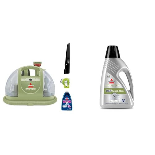 BISSELL Little Green Multi-Purpose Portable Carpet and Upholstery Cleaner 1400B + BISSELL Little Green OXY Spot & Stain Formula for Portable Carpet Cleaners, 60 oz, 20386 | Amazon (US)