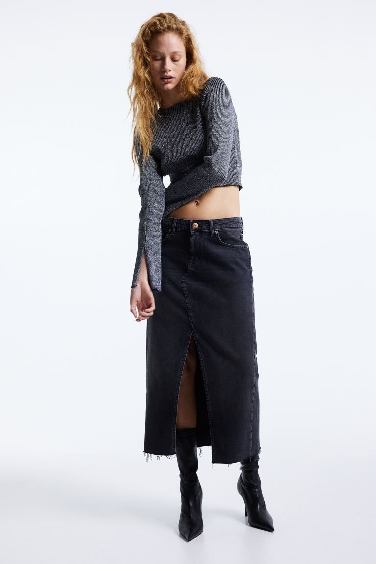 Denim Skirt - Black - Ladies | H&M US | H&M (US + CA)