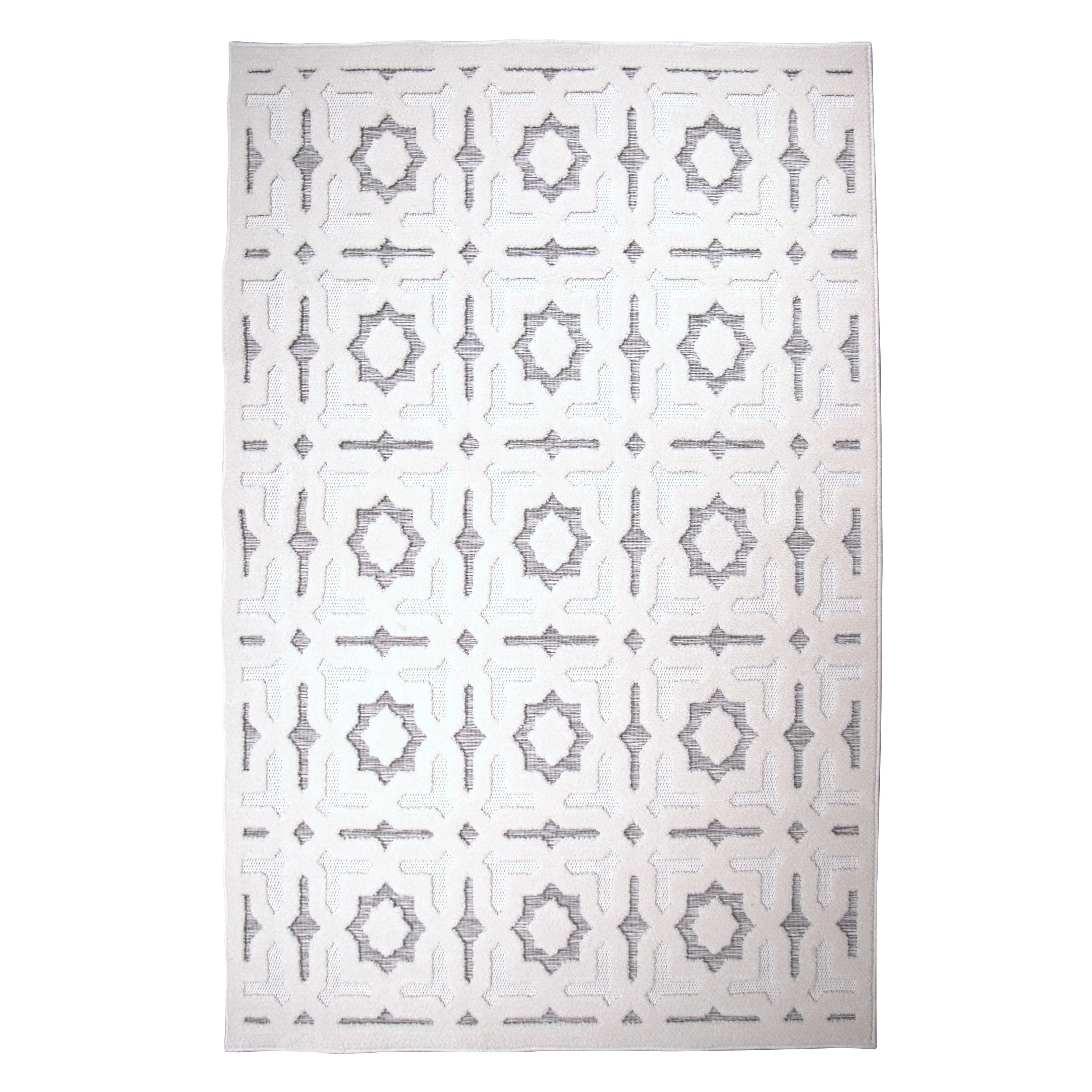 My Texas House Goodwin 9' X 12' Grey Geometric Outdoor Rug | Walmart (US)