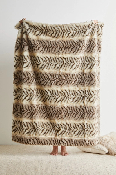 Tiger Stripe Faux Fur Throw Blanket | Urban Outfitters (US and RoW)