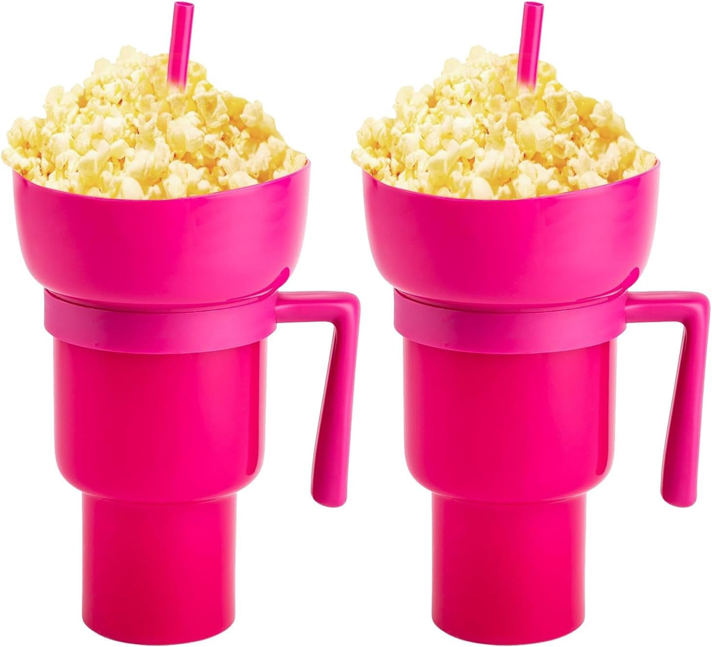 Stadium Tumbler with Snack Bowl - 2 In 1 Snack Tumbler with Straw,Portable Stadium Cups Snack Cup... | Amazon (US)