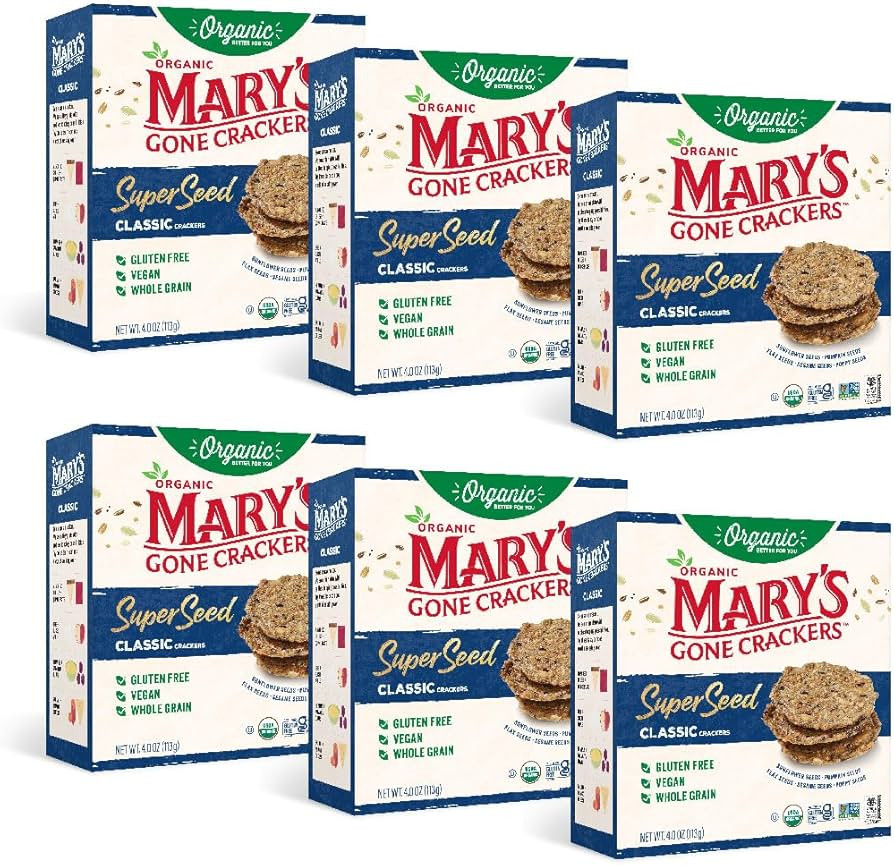 Mary's Gone Crackers Super Seed Classic Crackers, Vegan Friendly, Kosher, USDA Certified Organic,... | Amazon (US)