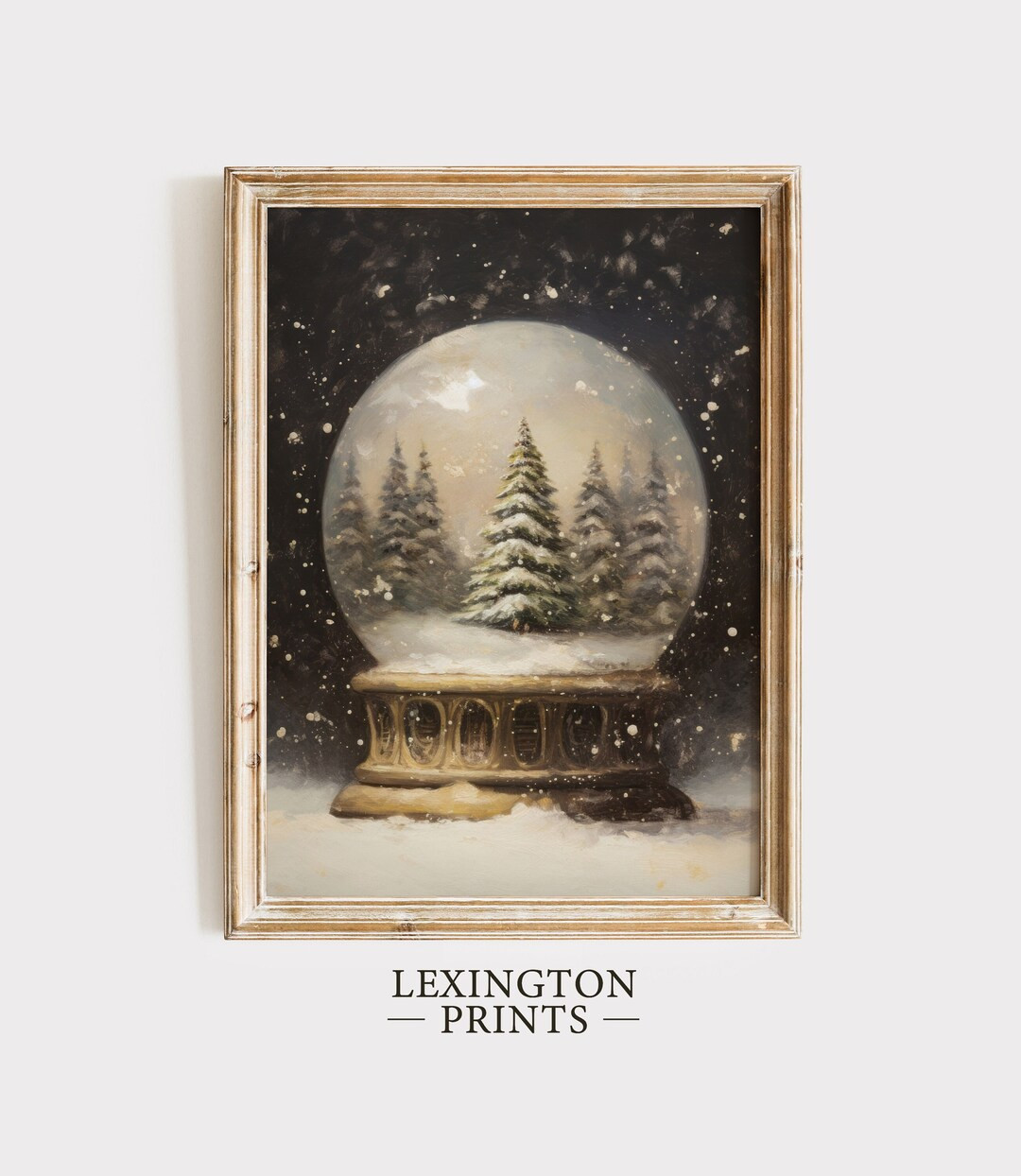 Vintage Christmas Wall Art Christmas Tree Snowglobe Christmas - Etsy | Etsy (US)