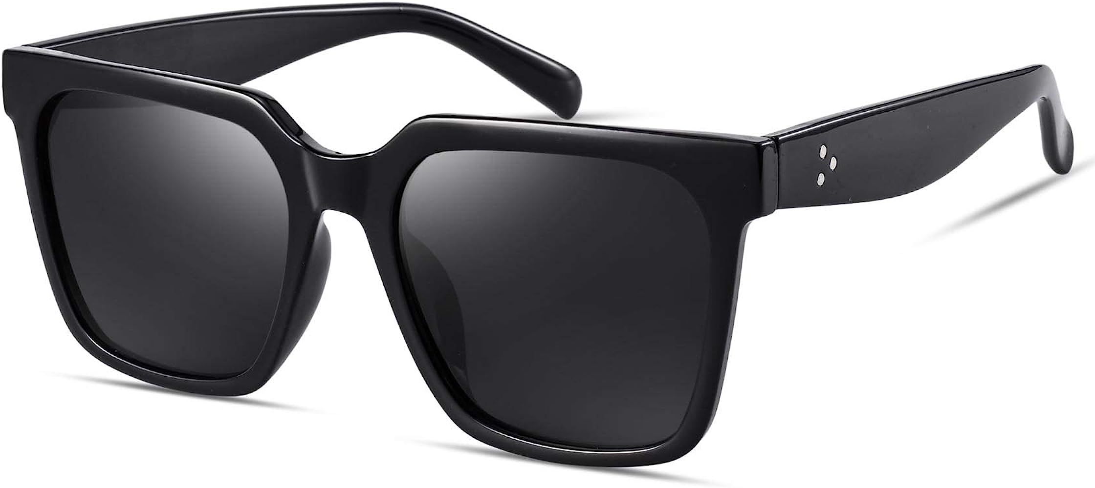 Amazon.com: mosanana Square Sunglasses for Women Oversized All Black Dark Frame Trendy Retro Vint... | Amazon (US)