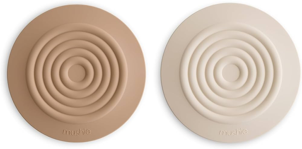 mushie Silicone Drain Stopper 2-Pack | 5.5 inch Diameter Bathtub Flat Suction Cover (Natural/Shif... | Amazon (US)