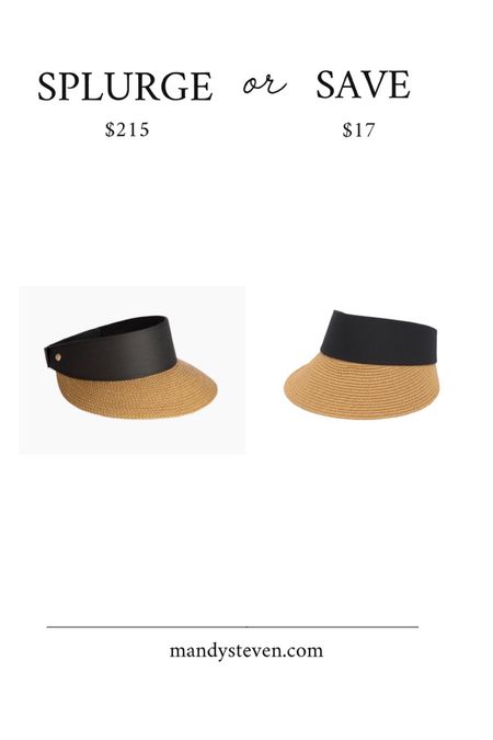 Splurge vs save summer visor Nordstrom rack designer look a like summer hat 

#LTKsalealert #LTKswim #LTKSeasonal