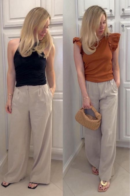 Pleated pants 

Summer outfit 
Summer 
Vacation outfit
Vacation 
Date night outfit
#Itkseasonal
#Itkover40
#Itku #ltkitbag #ltkfindsunder100 #ltkshoecrush 