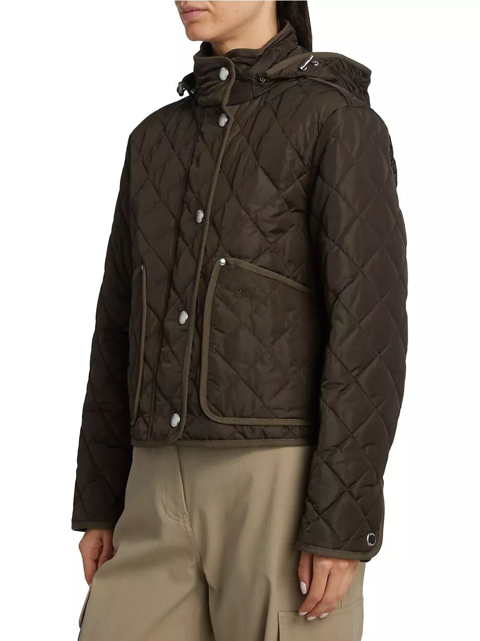 Burberry Diamond Quilted Crop Jacket | Saks Fifth Avenue