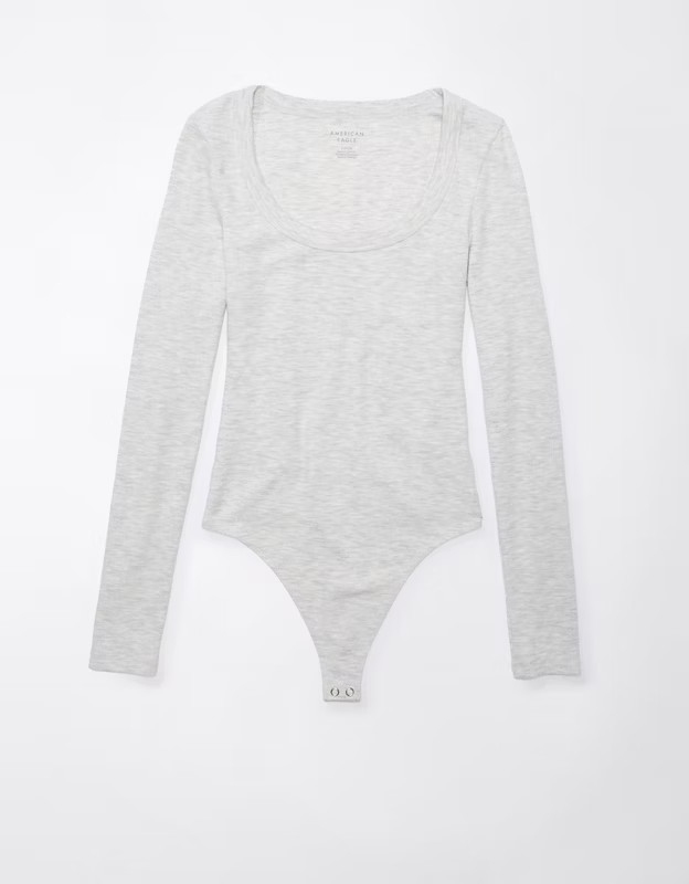 AE Long-Sleeve Scoop Bodysuit | American Eagle Outfitters (US & CA)