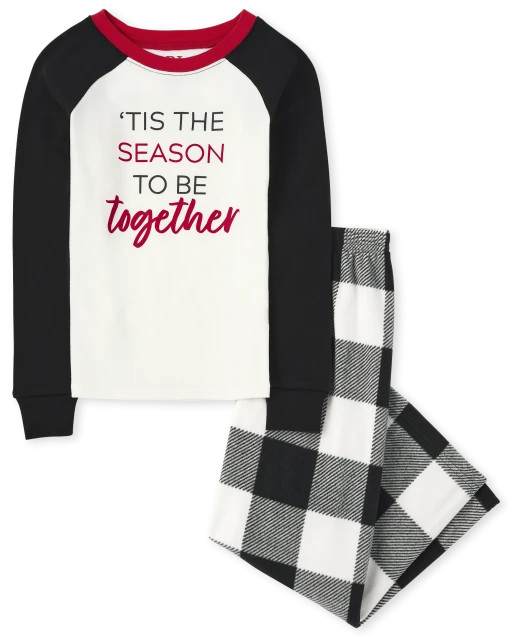 Unisex Kids Matching Family Christmas Long Raglan Sleeve ''Tis The Season To Be Together' Cotton ... | The Children's Place