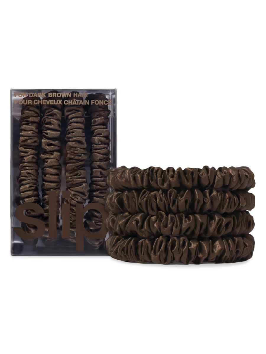 Back To BasicsPure Silk Skinny Scrunchies 4-Pack | Saks Fifth Avenue