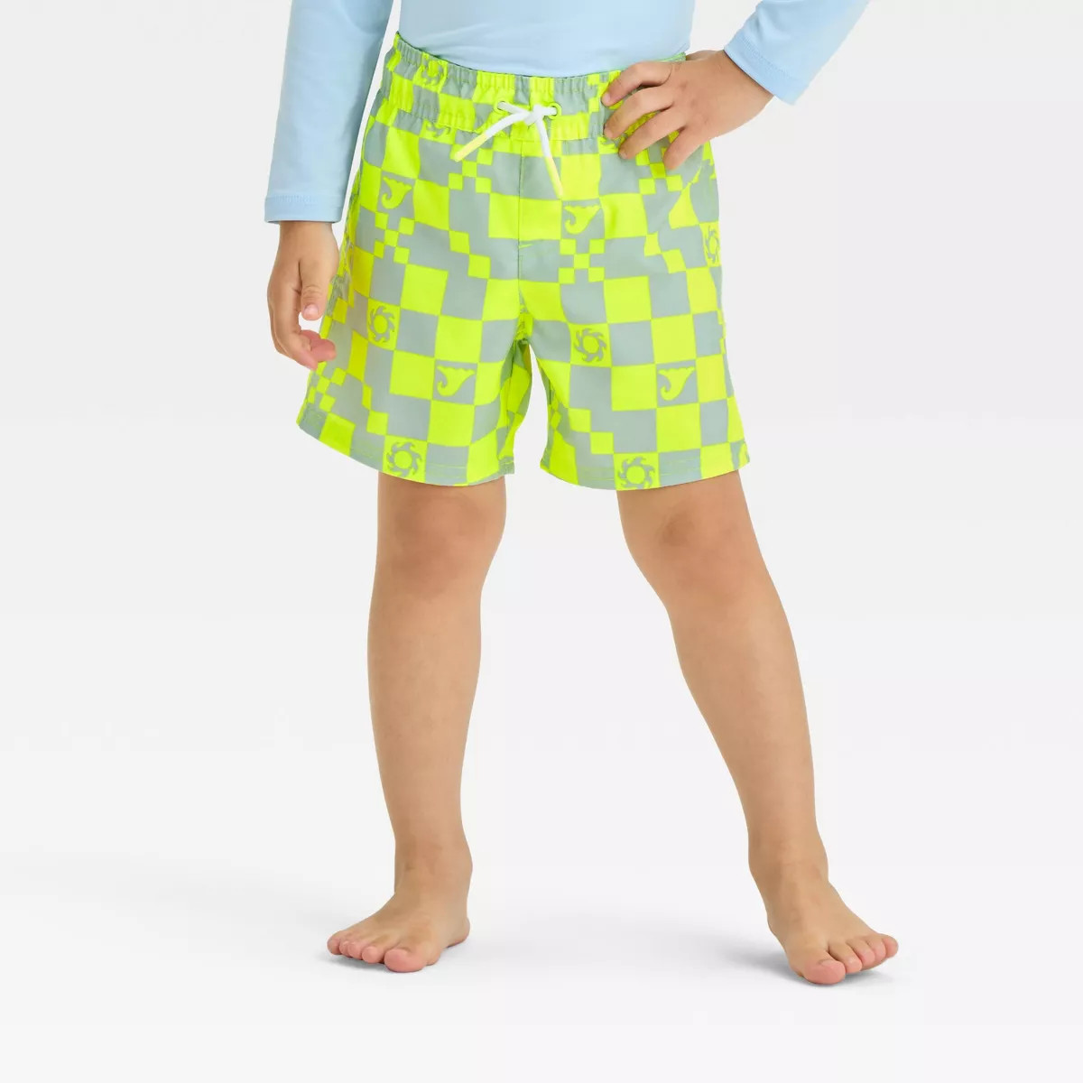 Toddler Boys' Checkered Swim Shorts - Cat & Jack™ Yellow | Target