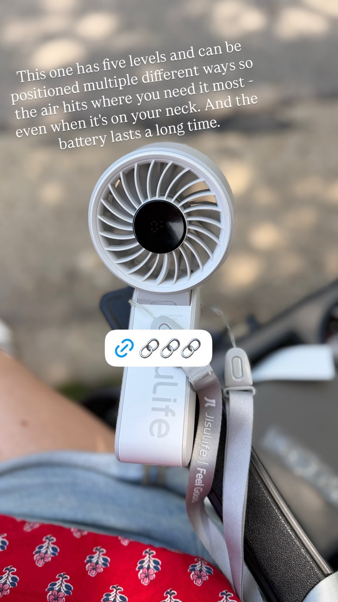 My favorite handheld fan for summer. It has a long battery life, five different speed settings, and can be positioned multiple ways to adjust how you need — from free-standing on a tabletop to hanging around your neck. 10/10 for pool days, park days, parade days, etc. It’s also perfect for travel!

#LTKActive #LTKTravel #LTKSaleAlert