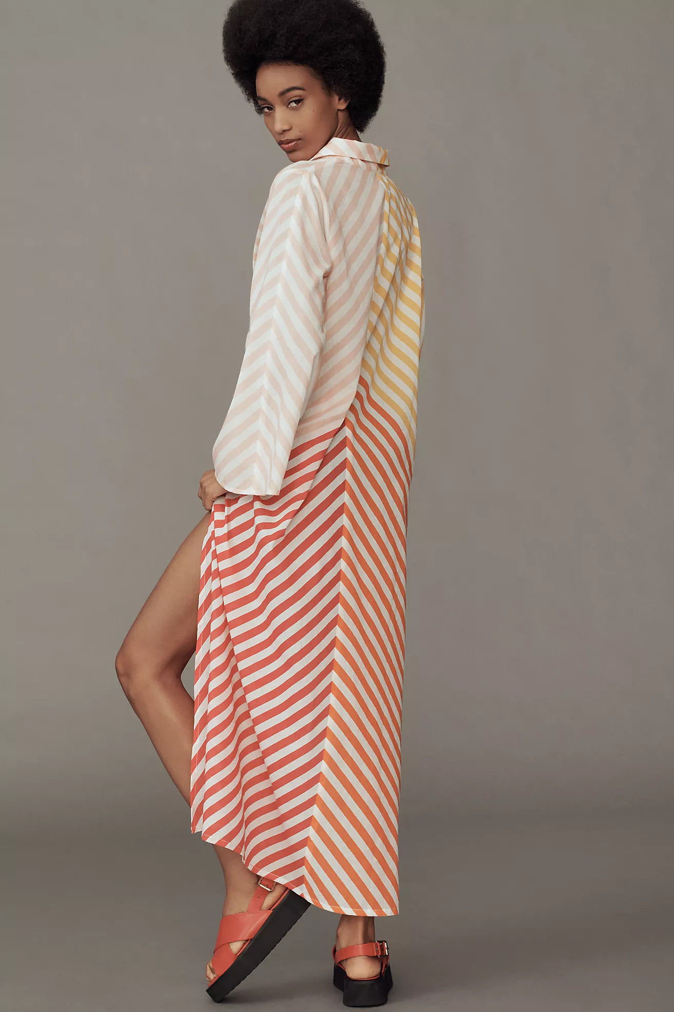 Ollari Striped Cotton Kaftan | Anthropologie (US)