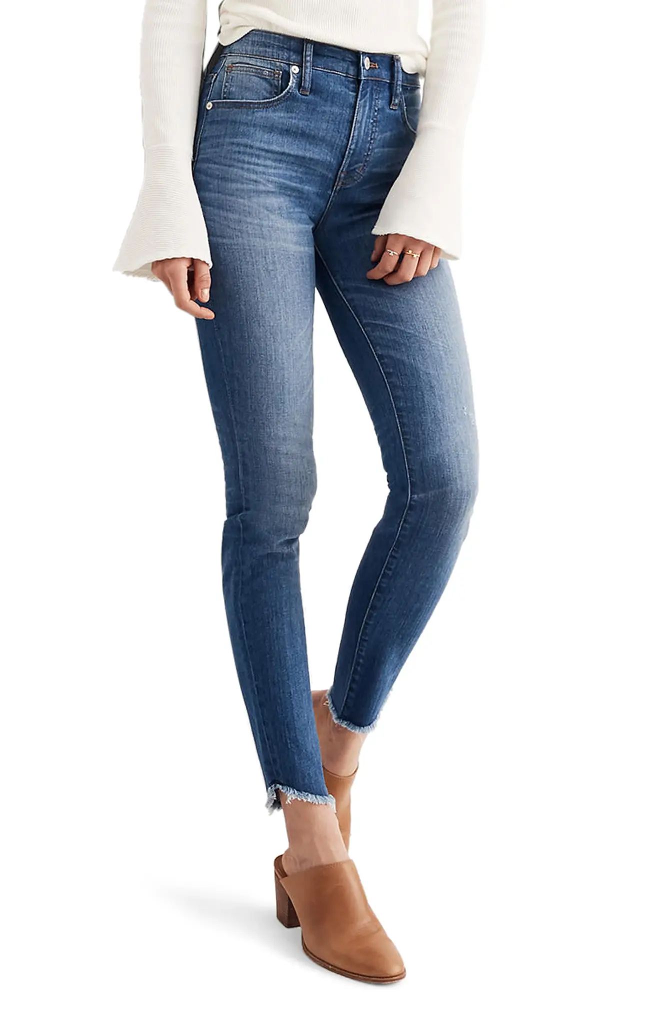 10-Inch High-Rise Tulip-Hem Skinny Jeans | Nordstrom