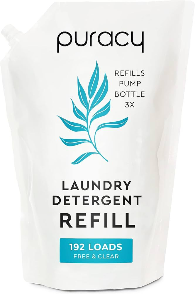 Puracy Liquid Laundry Detergent Refill - 48 fl oz, 192 Loads - Natural, Scent-Free Gentle Liquid ... | Amazon (US)
