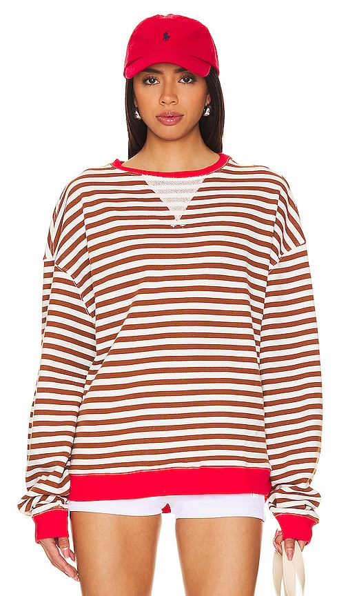 Free People x We The Free Classic Striped Crew in Brown. - size XS | Revolve Clothing (Global)