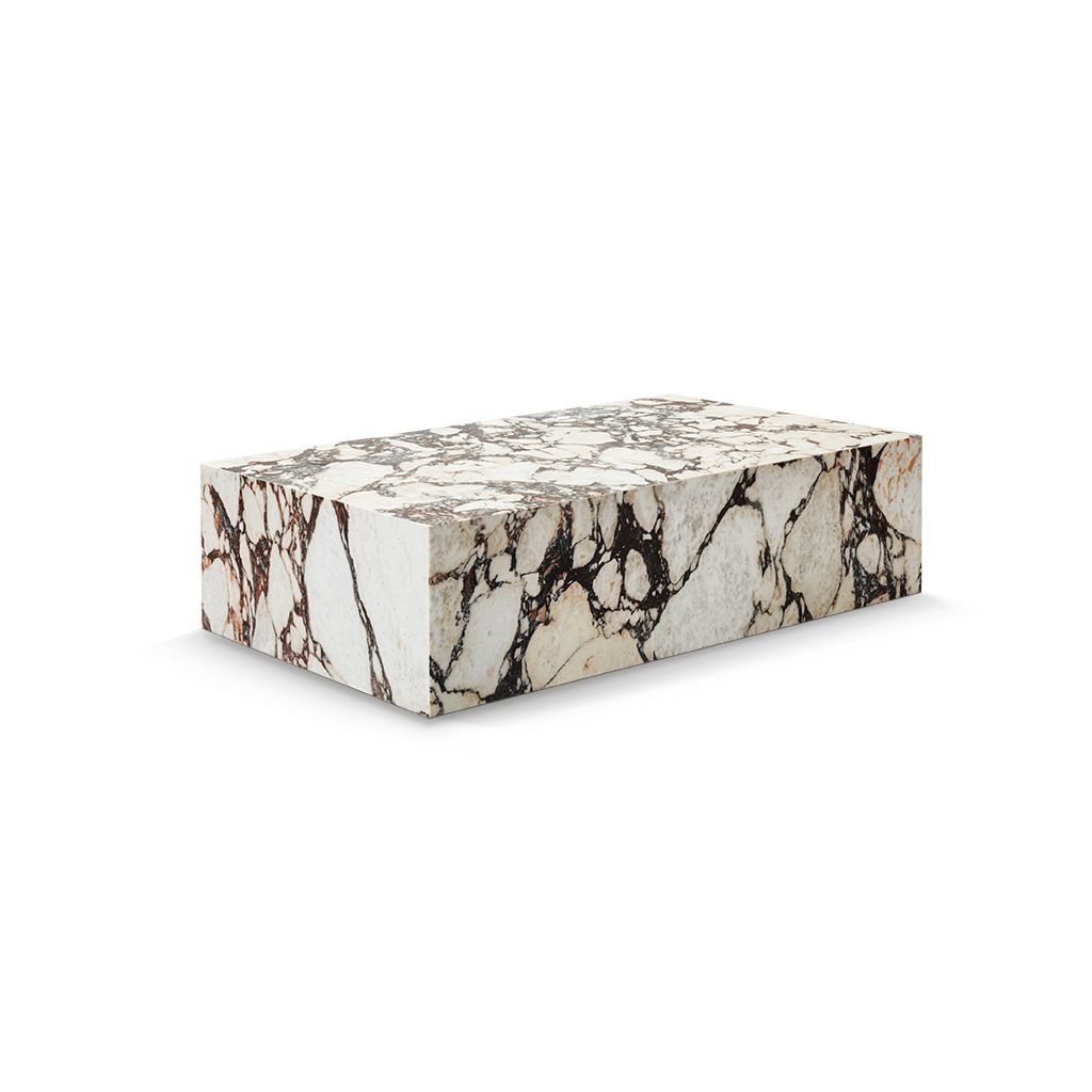 Kaia Marble Plinth Block Large Coffee Table 39" – Calacatta Viola | Eternity Modern