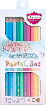 MASTERART Pastel Colored Pencils 12 Colors for Kids and Adults Coloring (VINTAGE DREAM PASTELS) | Amazon (US)